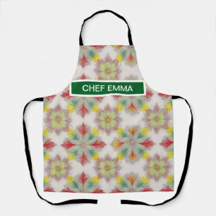 Red Green BOHO Pattern Apron