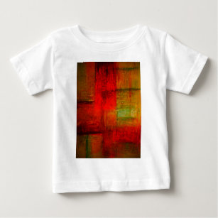Red Green Browny Yellow Abstract Art Baby T-Shirt