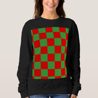 Red Green Check Chequered Pattern Sweatshirt