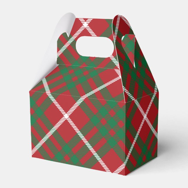 Red & Green Check Favor Box (Front Side)