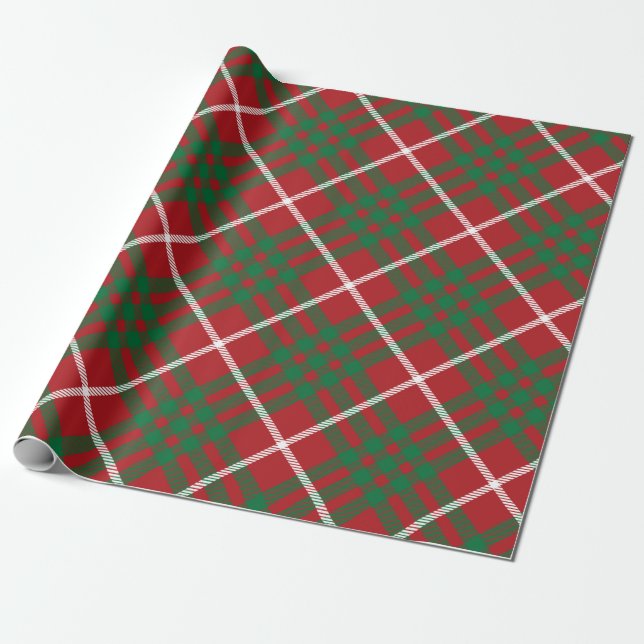 Red & Green Check Wrapping Paper (Unrolled)