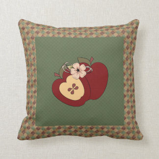 Red Green Chequered Country Apples Pillow