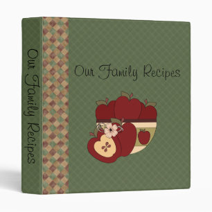 Red Green Chequered Country Apples Recipe Binder