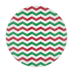 Red & Green Chevron Cutting Board