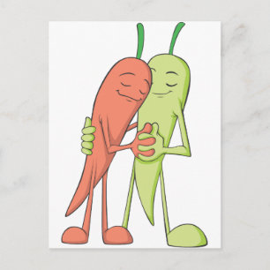 Red Green Chili Lovers Sweethearts Postcard