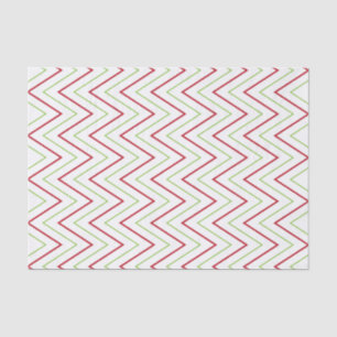 Red & Green Christmas Chevron Pattern Tissue Paper