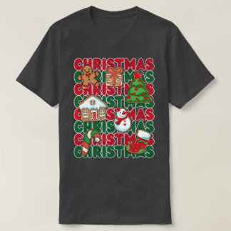 Red Green Christmas Detailed Graphics T-Shirt