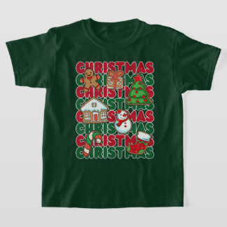Red Green Christmas Detailed Graphics T-Shirt