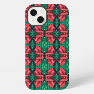 Red Green Christmas Floral Pattern 4Eva iPhone 13 Case