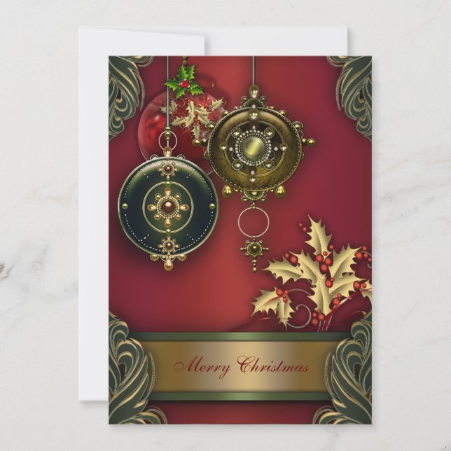 Red Green Christmas Holiday Party Invitation (Front)