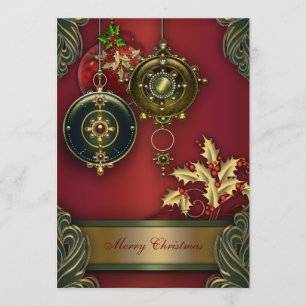 Red Green Christmas Holiday Party Invitation