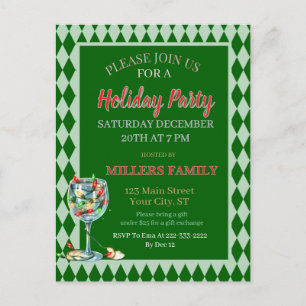 Red & Green Christmas Holiday Party Postcard