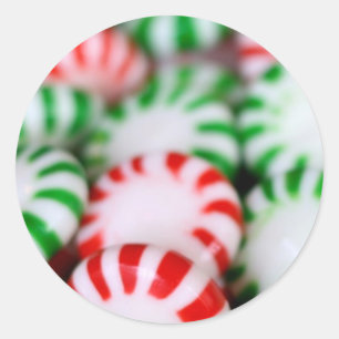 Red & Green Christmas Mints Classic Round Sticker