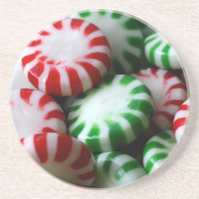 Red & Green Christmas Mints Coaster (Front)