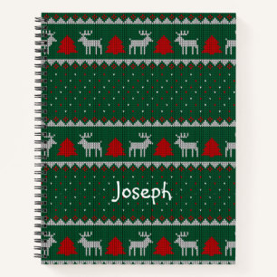 Red & green Christmas notebook Christmast tree 
