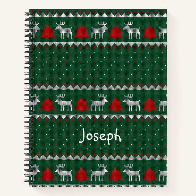 Red & green Christmas notebook Christmast tree  (Front)