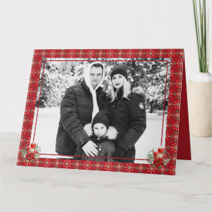 Red Green Christmas One Photo Snowflake Merci
