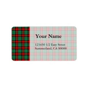 Red Green Christmas Plaid Address Labels