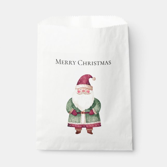 Red Green Christmas Santa Claus Favour Bag (Front)