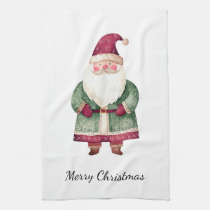Red Green Christmas Santa Claus Kitchen Towel