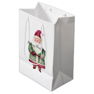 Red Green Christmas Santa Claus Medium Gift Bag