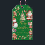 Red Green Christmas Santa Elf Snowman Gingerbread  Gift Tags<br><div class="desc">Festive Christmas gift tag.  Double Sided.  Personalize it with your own wording.  
(c) Somerset Fine Paperie</div>