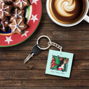 Red Green Christmas Solstice Fairy Keychain