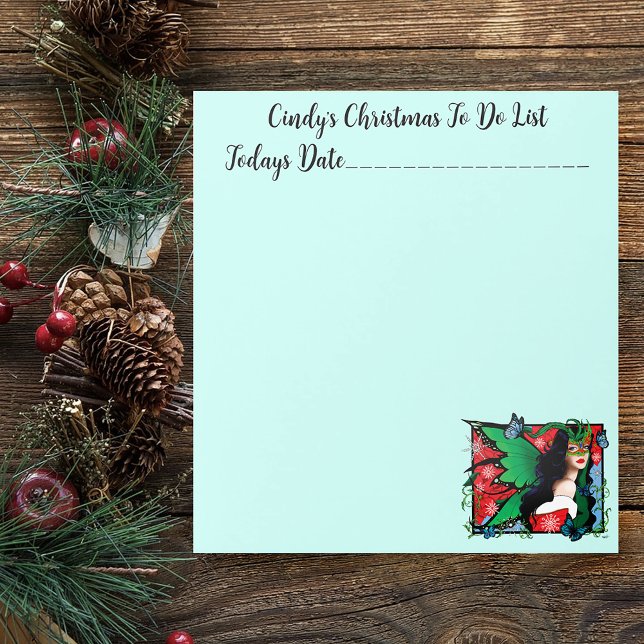 Red Green Christmas Solstice Fairy Notepad (Creator Uploaded)