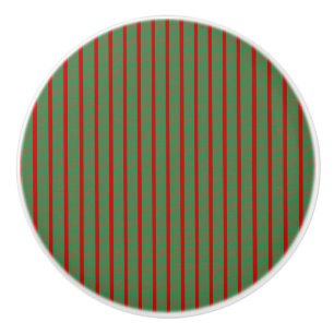 Red Green Christmas Stocking on Green Red Ceramic Knob