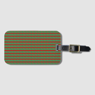 Red Green Christmas Stocking on Green Red Luggage Tag