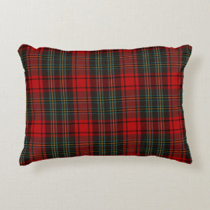 Red & Green Christmas Tartan Pattern Accent Pillow