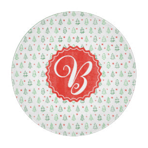 Red & Green Christmas tree Cutting Board