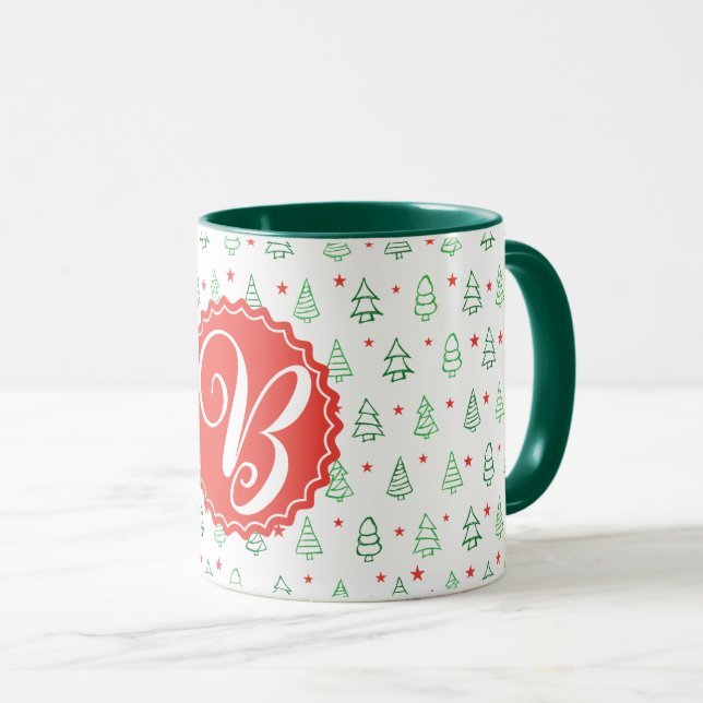 Red & Green Christmas tree  Mug (Front Right)