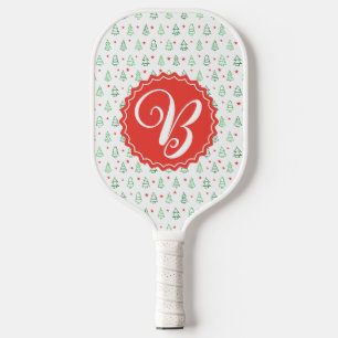 Red & Green Christmas tree Pickleball Paddle