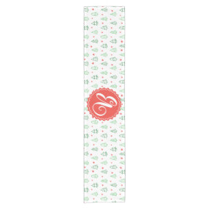Red & Green Christmas tree  Short Table Runner