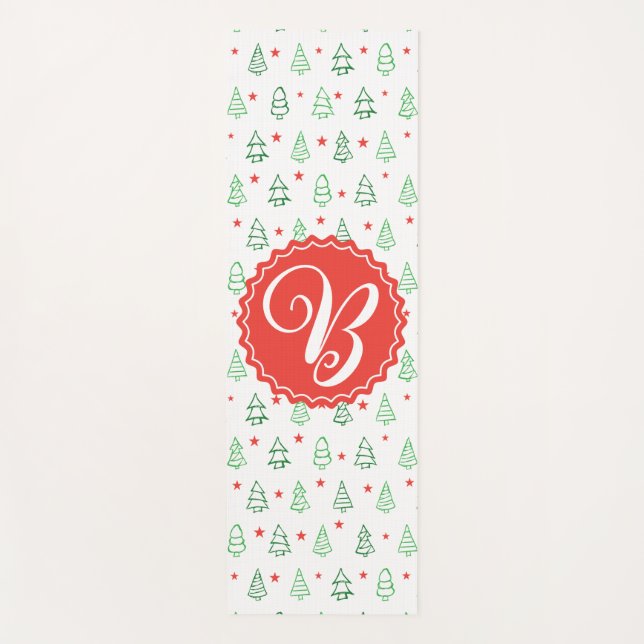 Red & Green Christmas tree  Yoga Mat (Front)