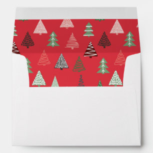 Red Green Christmas Trees Envelope