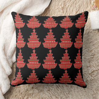 Red Green Christmas Trees Throw Pillow