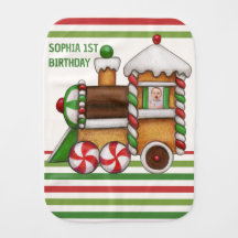 Red Green Chugga Chugga Train 1st Birthday cute 