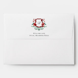 Red & Green Classic Christmas Crest Envelope