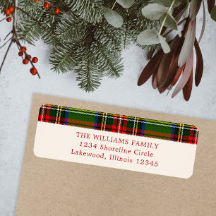 Red Green Classic Christmas Plaid Adresse de retou