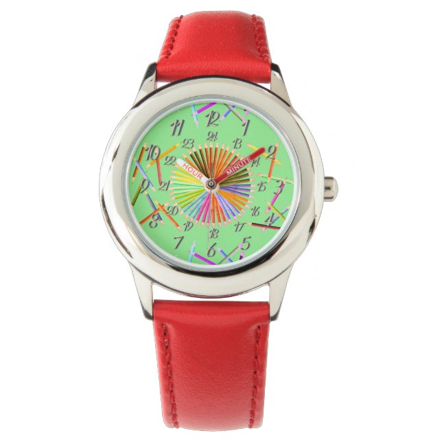 Red Green Colour Wheel Watch (Front)