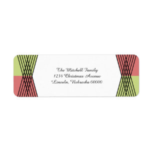 Red Green Colourful Deco Address Labels