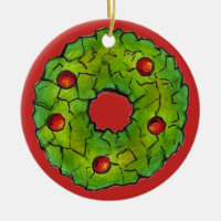 Red Green Cornflake Holly Wreath Christmas Cookie