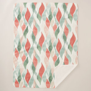 Red Green Cream Mint White Christmas Sherpa Blanket