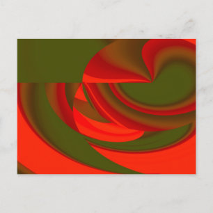 Red & Green Cubist Abstract Postcard