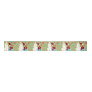 Red Green Cute Reindeer Winter Trendy Christmas Satin Ribbon