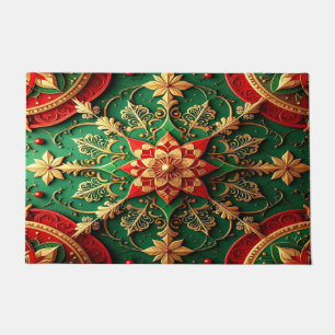 Red Green Decorative Holiday Doormat
