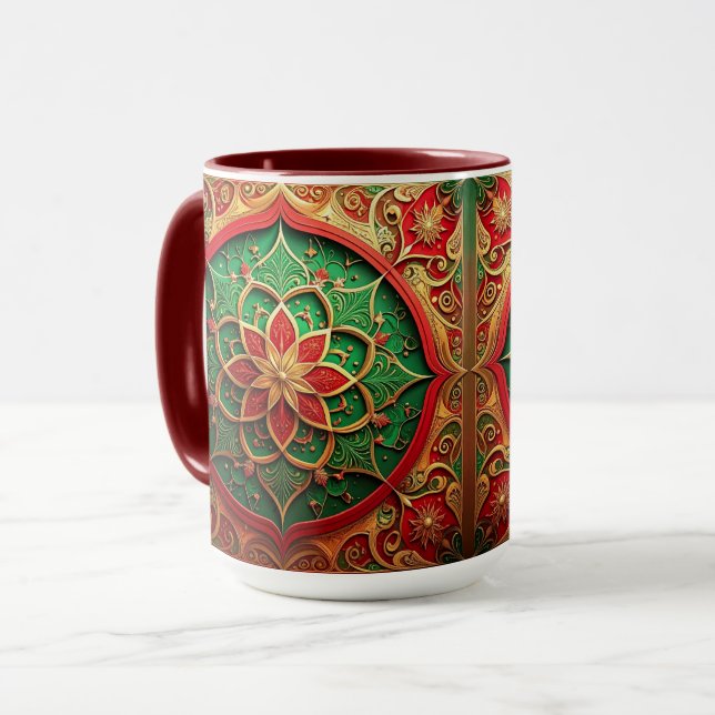 Red Green Decorative Holiday Mug (Devant gauche)