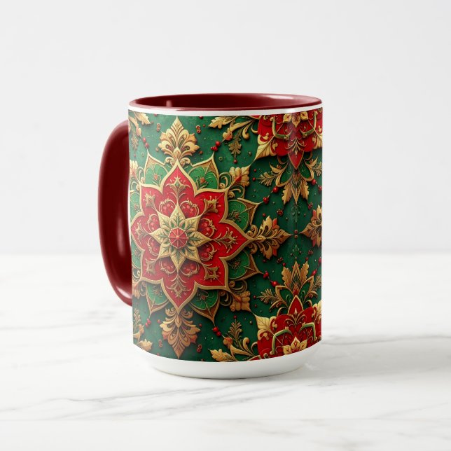 Red Green Decorative Holiday Mug (Devant gauche)